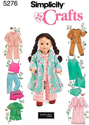 Simplicity One Size Schnittmuster 5276 Puppenkleider | Elaine Heigl Designs