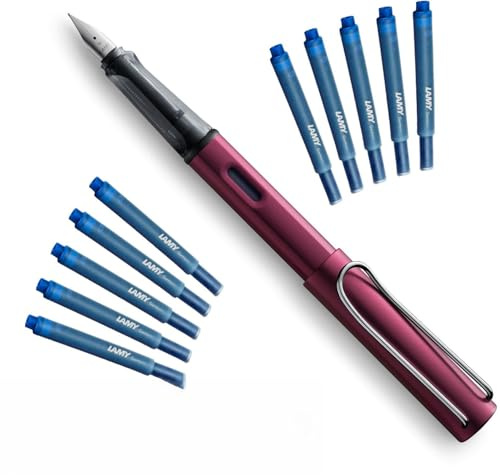 LAMY AL-Star Black Purple Füllhalter 029 M Mit 10 Patronen T 10 Blau