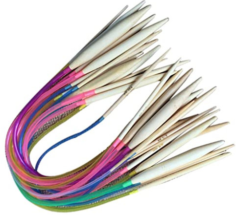 Ultnice Rundstricknadel, aus Bambus, 40 cm, 18 Paar (2 mm bis 10 mm)