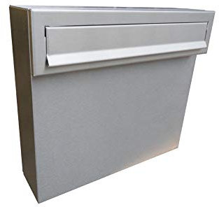 A-050 Cassetta postale passante a recinzione in acciaio inox senza targhetta portanome - LETTERBOX24.de