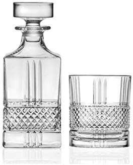 RCR 733583 - Servicio brillante de 7 piezas Whisky, cristal sonoro, 6 vasos + 1 botella