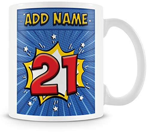 MUGGZ Personalised 21st Birthday Mug, Comic Novelty Gift Idea | 21st birthday gifts for men - brother, best friend or dad - gift ideas