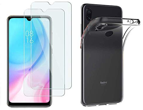 NOVAGO [Pack] Compatible con XIAOMI Mi A3 Funda Transparente + 2 Protectores de Pantalla de Vidrio Templado