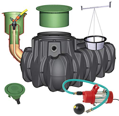 Graf Regenwasser-Flachtank Platin Regenwassertank Zisterne Wassertank Garten-Komfort, 1.500 L begehbar