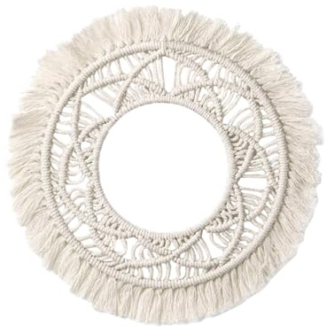 BESPORTBLE Runde Makramee Wanddekoration Boho Handgemachte Gewebte Wandbehang Wandkunst Dekorationen für Wohnung Wohnzimmer Schlafzimmer Baby Kinderzimmer (Stil 1)