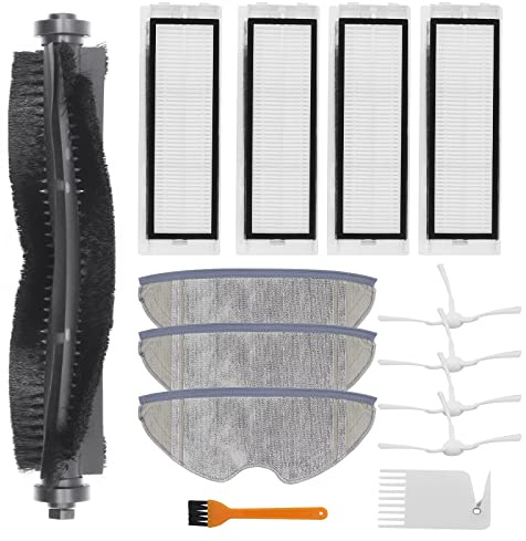 DingGreat Zubehör für 360 S7 S5 Saugroboter, 1 Hauptbürste & 4 Seitenbürsten & 4 HEPA Filters & 3 Mikrofasermopptuch Ersatzteile für 360 S7 S5 Staubsauger Roboter
