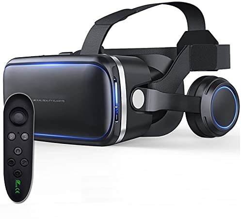 VR Headset VR Glasögon 3D Stereoljud VR Glasögon 360 ° Panoramisk Uppslukande IMAX Nivå Chockande Filmvisning Svara På Samtal Med Ett Klick Kompatibel För Alla Smartphones (Color : 6Y1)