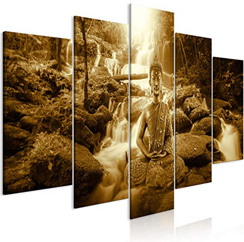 B&D XXL - Akustikbild 225x112 cm Bilder mit Akustikschaumstoff Hochleistungsschallabsorber Schallschutz Leinwandbild XXL 5 tlg Wandbild p-C-0034-b-o