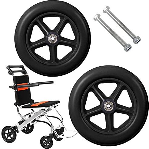 2 Pièces Pneu Solide En Caoutchouc Pour Fauteuil Roulant, Roulette Avant, 15,17,19cm Roues En Caoutchouc Antidérapantes, Durable Longue Durée De Vie, Remplacement De Roulette Pour Déambulateur