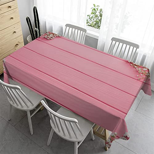 Syhi Qlty Outdoor Tischdecke 140 x 260 cm - Outdoor-Tischdecken Bierbank Tischdecke Geburtstag Wasserabweisender Stoff Tischdecke für Biertisch Draußen Party - Rosa 1