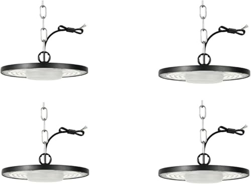 200W Naves Industriales LED, 20000LM 6000K UFO Lámpara de Alta Bahía,4PCS | Foco Industrial Blanco FríO, Impermeable IP65, IluminacióN De AlmacéN,High Bay Lampara Para FáBrica,Taller,Garaje