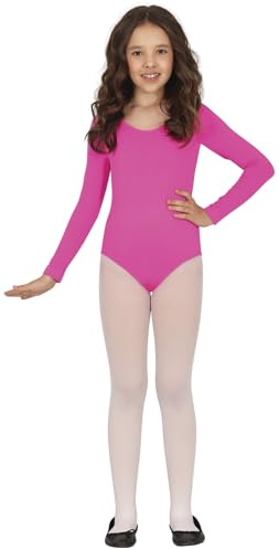 FIESTAS GUIRCA | Body A Maniche Lunghe Infantile Fucsia - Accessorio Tessile Per Costumi E Feste Sportive - Ideale Per Bambine A Carnevale E Halloween - Rosa Fucsia