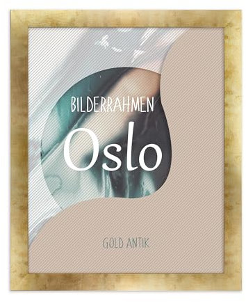 BIRAPA Fotorahmen Oslo 80x120 cm Bilderrahmen in Gold Antik Posterrahmen