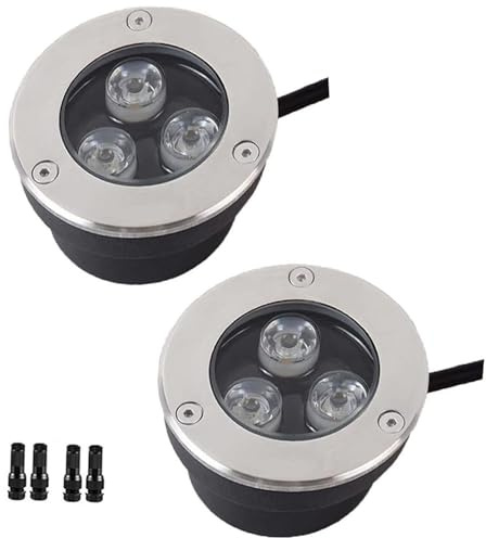 2PCS Spot LED Sous Marin - 3W Lumière LED Submersible, Lumières De Paysage Basse Tension, Projecteurs Extérieurs Intégrés Étanches IP68, pour Décoration D'éclairage Terrasse D'allée De Pelouse ( Color