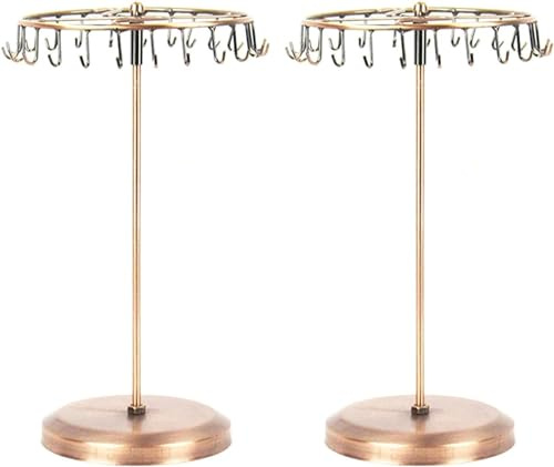 Young Wolf Coppia di 23 ganci in ottone per albero portagioie con rotazione, organizer per gioielli (bronzo)
