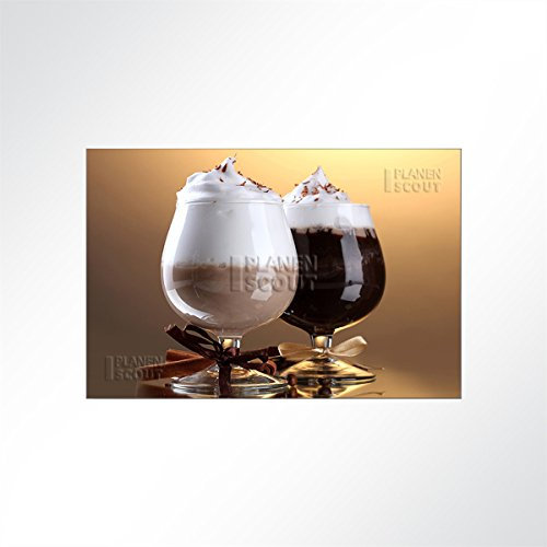 LYSEL® Absorberbild - Eiskaffee mit Sahne 50x50x5,5cm - Akustikbild Schallschlucker mit 50mm Schaumstoff aus Basotect® G+