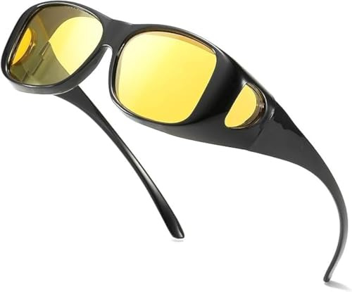 ehomiiii Polarisierte Nachtbrille - Blendfrei & UV-400 Schutz - Ideal für Autofahren, Angeln, Golf - Unisex Design für Herren & Damen (Nachtsichtlinse)