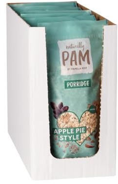 Naturally Pam Porridge, Apple Pie Style, 6 x 350 g, Bio Oatmeal Haferbrei | Haferflocken Müsli, Vollkorn Porridge, schnelle Zubereitung, extra cremig, Frühstück to go, Oatmeal Cup, von Pamela Reif