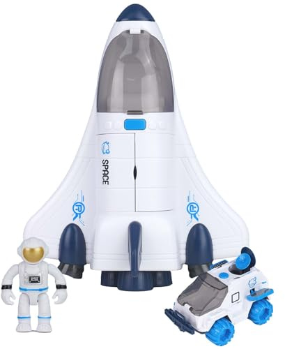 Siairo Space Shuttle - Razzo Giocattolo Spaziale per Bambini e Ragazzi, Giocattolo Educativo Scientifico con Astronauti Figure (Blu)