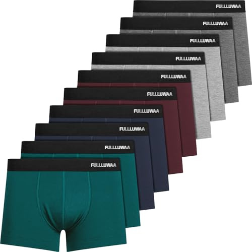 Fullluwaa Men's Boxer Shorts, 10/12 Pack, Retro Shorts, Men, Cotton Underwear, Soft and Perfect Fit
