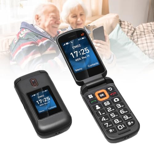 Telefoni Cellulari di Base per Anziani e Bambini, Telefoni Stupidi Sbloccati, Telefoni Cellulari Senza Internet - con Pulsanti Grandi, MP3, MP4, Fotocamera, Torcia Elettrica, SOS,Black