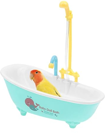 Doccia per uccelli, vasca da bagno per uccelli - Doccia automatica per uccelli - Vasca da bagno automatica per pappagalli con doccia, pratica vasca da bagno per uccelli con circolazione 'acqua