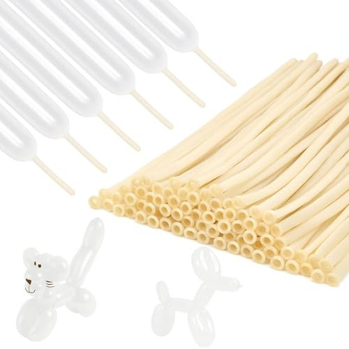 Palloncini Modellabili, 100 Pezzi Magici Palloncini, Palloncini Modellabili 260Q, Lungo DIY Lattice Palloncini Adatti per Compleanno, Matrimoni, Feste, Anniversari (Colore Trasparente)