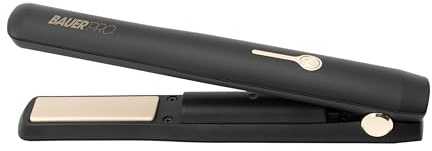 Bauer Professional Cordless Hair Straightener and Curler | Mini Travel Straighteners | USB-C Rechargeable | Ceramic Plates | 180–200°C | Ideal for Holidays, Festivals & Camping