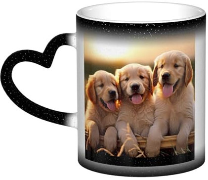 XDCYWBZDBC Golden Retriever Kaffeetassen und Tassen, große Teetassen und heiße Schokoladentassen, Heißgetränke, groß, orientalisch, klassisch, ausgefallene Tassen, das beste Geschenk für Paare,