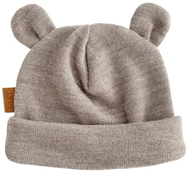 MayLily Merino Neuborene mütze mit Ohren - Babymütze aus 100% merinowolle - Hergestellt in EU - Handgefertigt - Hypoallergen - Temperaturregulierend für Herbst und Frühling