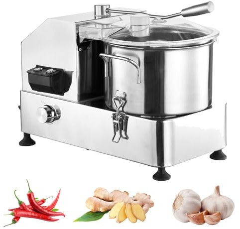 Procesador de alimentos comercial de acero inoxidable, picadora de carne profesional, cortadora y rebanadora, Control de velocidad Variable y desmontable(9L)