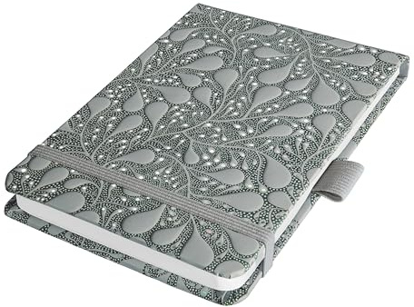 Sigel Notizblock Jolie A6+ dotted Reporterblock Schwarz Grau Hardcover | JN360, 79 Blatt, vegan, nachhaltiges Papier