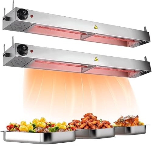 Lampada Riscaldante per Alimenti, Sospeso Lampade Scaldavivande Cucina | Acciaio inox Lampade Riscaldanti Commerciale per Buffet, Cucine e Hotel, Temperatura Regolabile 30-85°C
