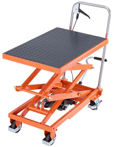 VEVOR Tavolo Elevatore Idraulico, Capacità 226,8 kg Carrello Elevatore a Doppia Forbice con 4 Ruote, Cuscinetto Antiscivolo, Altezza di Sollevamento 1200 mm per Movimentazione e Trasporto di Materiali