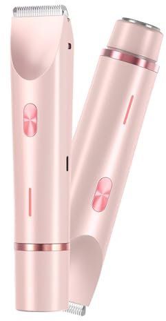 Rasoio per bikini da donna, doppia testa, impermeabile, taglio indolore, per aree private, design ricaricabile ed ergonomico, rosa