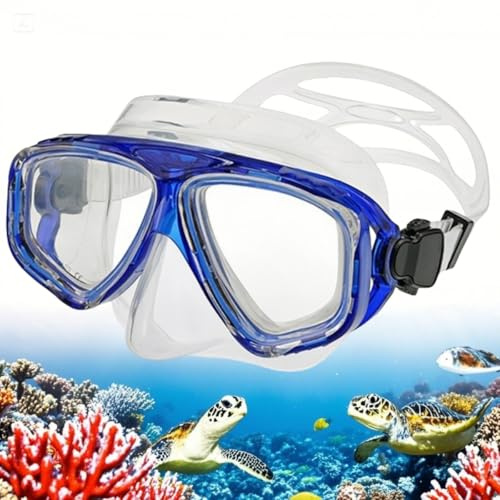 YEESAM Kurzsichtig Tauchmaske mit Dioptrien für Brillenträger, breiter Sicht Harzlinsen Taucherbrille Schnorchelbrille Schwimmbrille für Erwachsene und Kinder Myopie