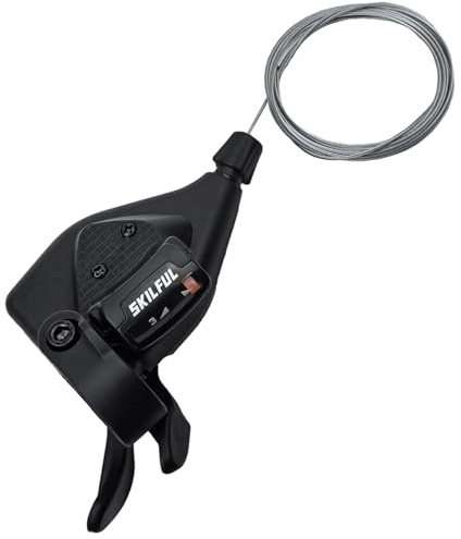 THALOUS Bicycle Gear Shift Lever Left 3 Speed Thumb Shifter with Gear Indicator for MTB Moutain Road Bike Tricycle