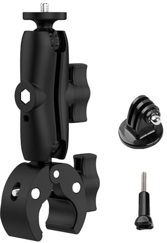 Anhoer Motorcycle Handlebar Clamp Mount Motorcycle Camera Mount Camera Bike Mount Adjustable for Insta 360 X5 X3 X4 DJI Osmo Action for GoPro Hero 13/12/11/10/9/8