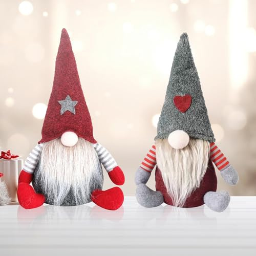 YOOSI Weihnachten Deko Wichtel, 2 Stück weihnachtswichtel, Skandinavischer Zwerg, für Weihnachten, Kamine, Büro, Weihnachtsparty Dekoration