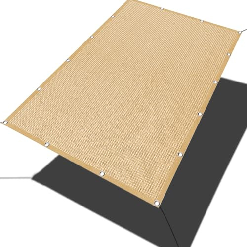 Telo protettivo UV con occhielli, 540 x 540 cm, resistente agli strappi, telone multifunzione per patio, giardino, balcone, frangivento, colore: giallo sabbia