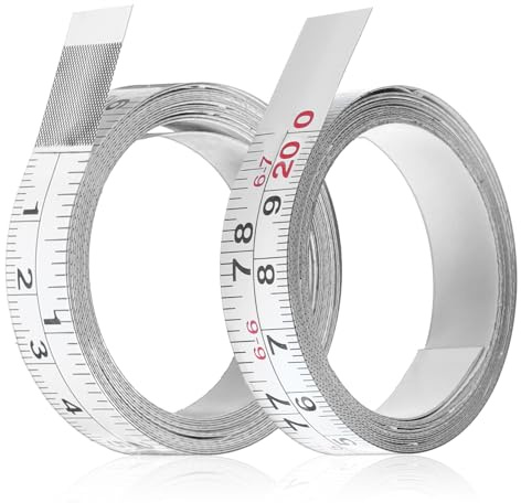 Måttband 2 stycken, mättejp, skräddarmåttband, måttbandskropp 2 m/78 tum med självhäftande imperial och metrisk skala, för arbetsbänk, ritbord