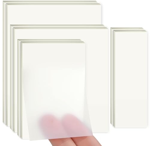 400PCS Transparente Haftnotizen, 4 Größen Transparent Sticky Notes, Durchsichtige Klebezettel, Wasserfest und Wiederbeschreibbar Clear Sticky Notes für Büros, Haushalte und Studenten