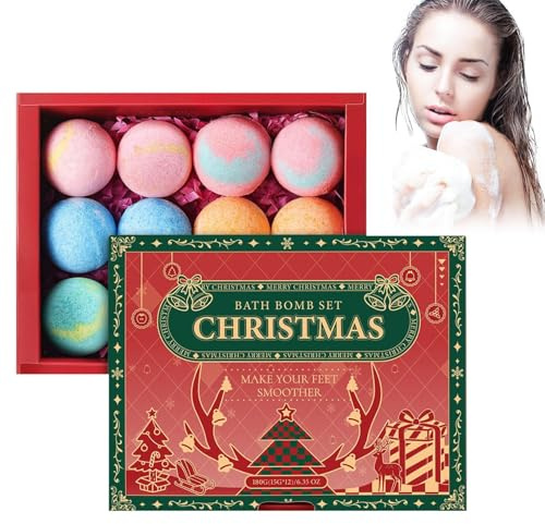 12 Badebomben für Kinder, natürliche organische Schaumbäder, handgefertigt, feuchtigkeitsspendend, Weihnachten, Geburtstag, Geschenk für Jungen und Mädchen