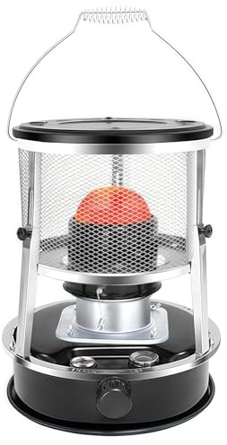 Poêle à pétrole, chauffage d'intérieur, poêle et chauffage for le camping, l'intérieur et l'extérieur, patio, terrasse(Black,Metal chimney)