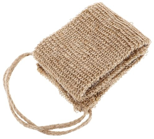 DECHOUS Natürliches Jute Rückenpeeling mit Griffen Langer Duschrücken schrubber für und Frauen Sanfte Körperbürste zur Tiefenreinigung und Abgestorbene Hautentfernung Beim