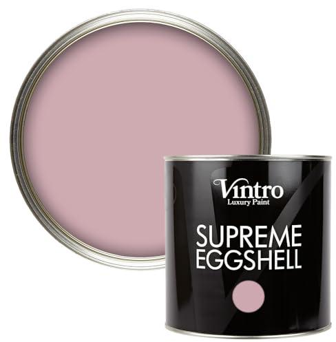 Vintro Paint | Eggshell Paint | for Walls | Wood | Trim | Satin Furniture Paint | Interior & Exterior Use. (Dusky Pink - Albert Bridge, 2.5 Litres)