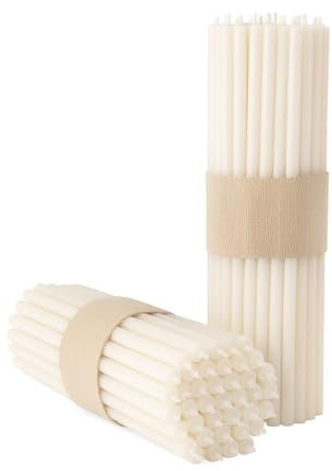 Candele Sottili in Cera d’Api Naturale Bianche | 21 x 0,8 cm | Lunga Durata & Combustione Pulita Senza Fumo | Per Meditazione Yoga Rituali & Mindfulness – CanBee | 25 pz