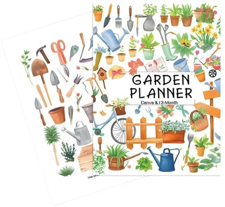 Garden Planner, 12-Month Gardening Planning Book, Plant Care Tracker Notebook, Raised Bed and Backyard Gardening Organizer, Balcony Landscape Planner, Family, Farmer, and Kitchen Garden Management