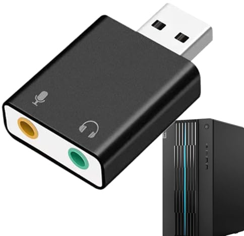USB-kortadapter - 3,5 mm stereoaudioadapter - tillbehör utan drivrutiner, USB-ljudkonverterare för bärbar dator och datorutrustning stil