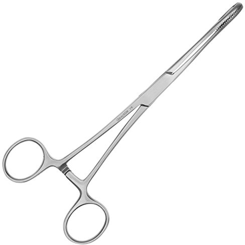 May Piercingzange offenes Maul gerieft 18,5 cm Zange Edelstahl | Robuste Klemme mit offener Innenzahnung für das Piercing-Studio